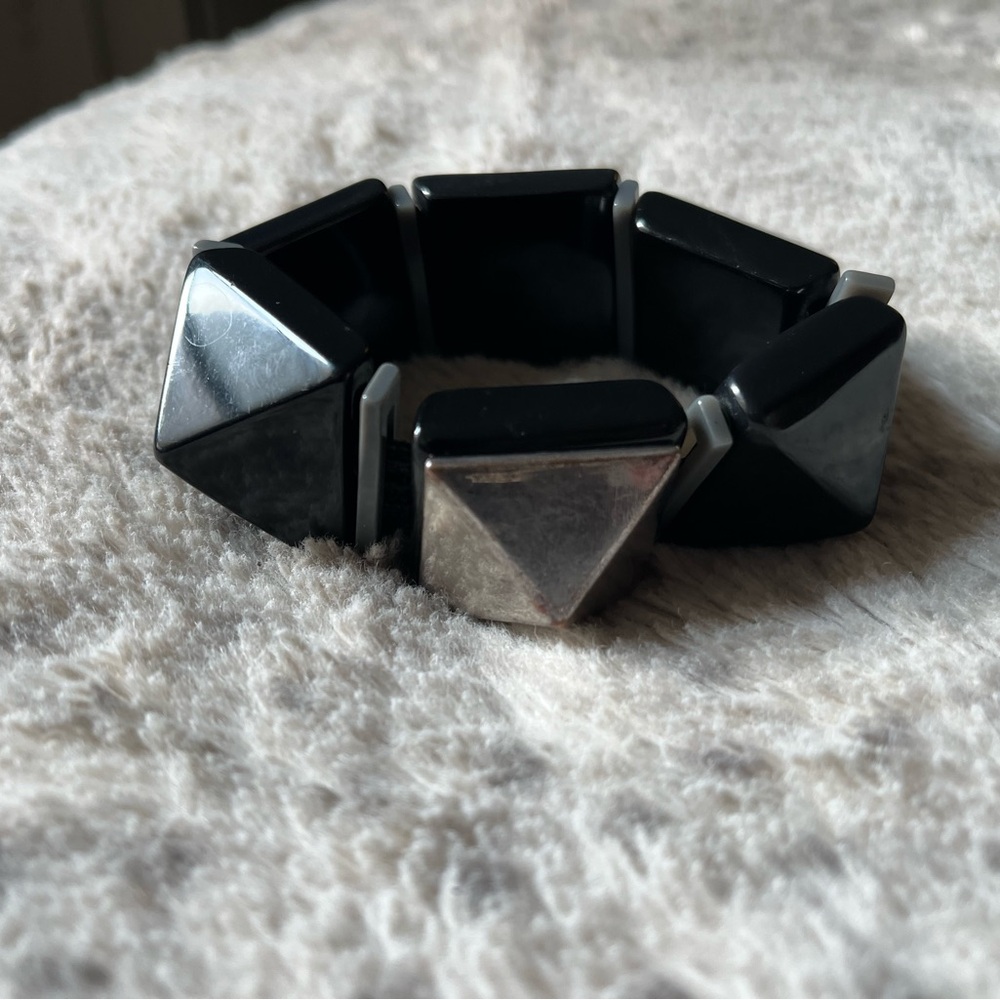 Marc By Marc Jacobs Black and Silver Bracelet